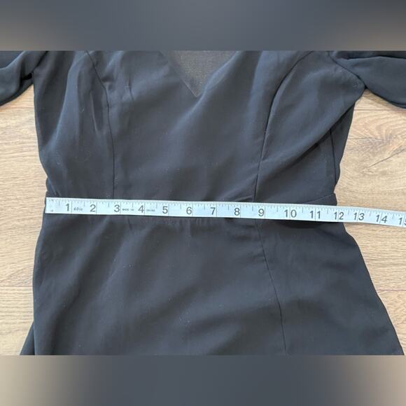 NWOT Lulus Prestigious Poise Black Backless Balloon Sleeve Maxi Dress Size XS - Picture 12 of 13